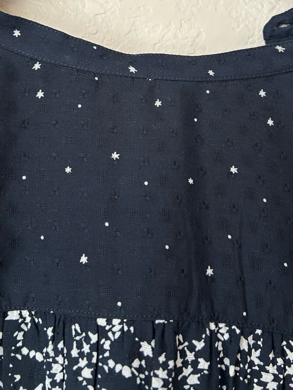 Lucky Brand Stars Print Peasant Blouse Size L - Picture 6 of 9